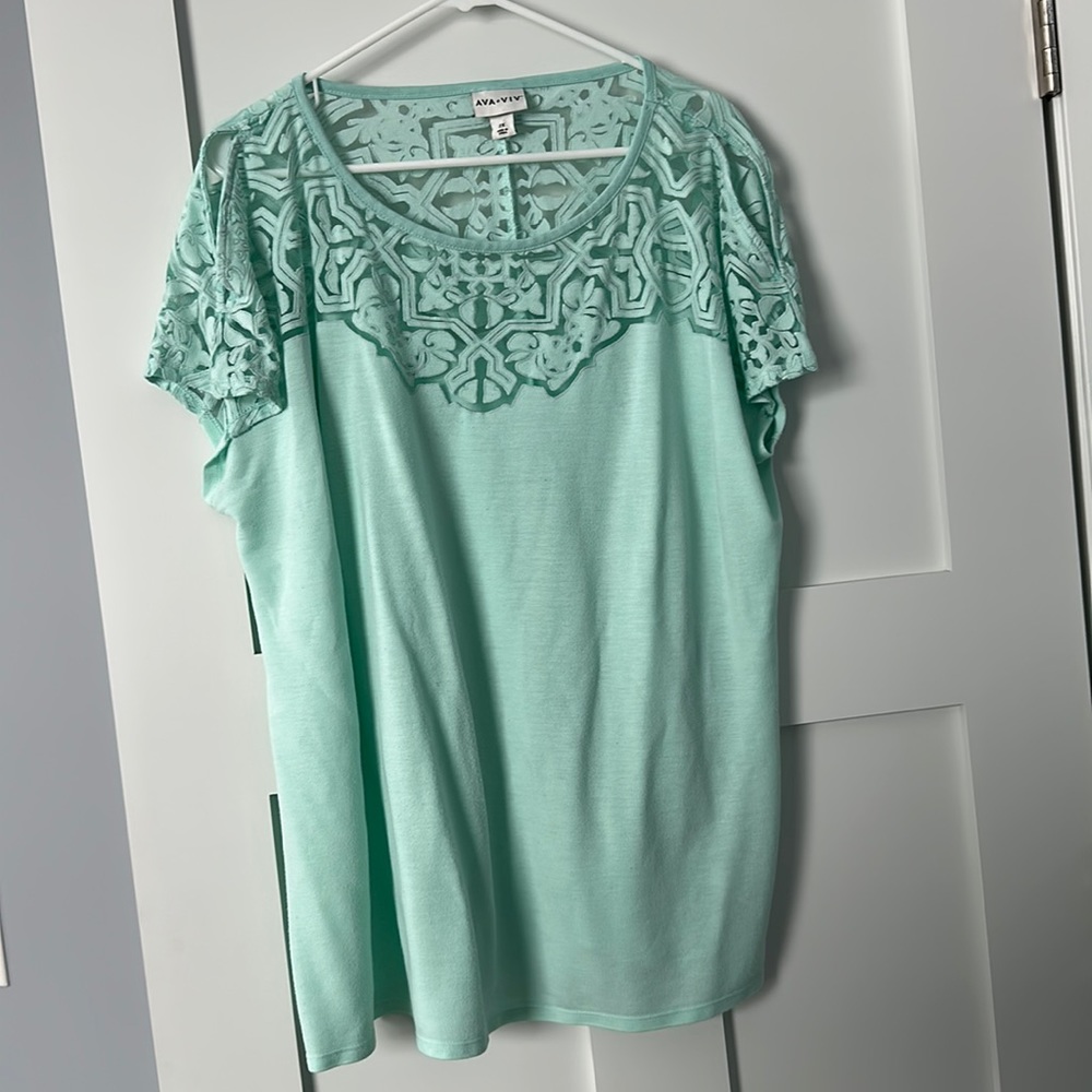 Fun T with slit sleeve mint 2x